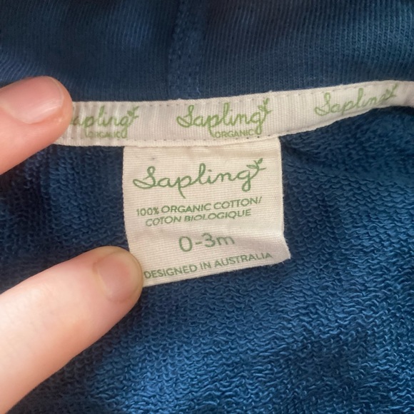Sapling Organic Hooded Zip Romper - Picture 2 of 2